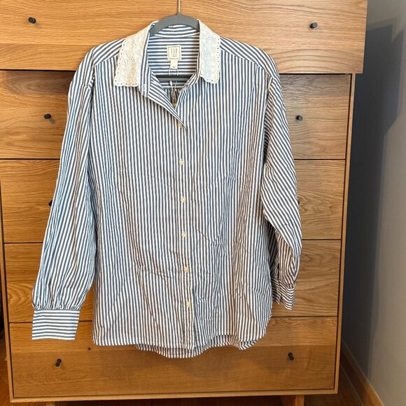 NWT Gap DÔEN Organic Cotton Striped Big Shirt - Picture 1 of 4